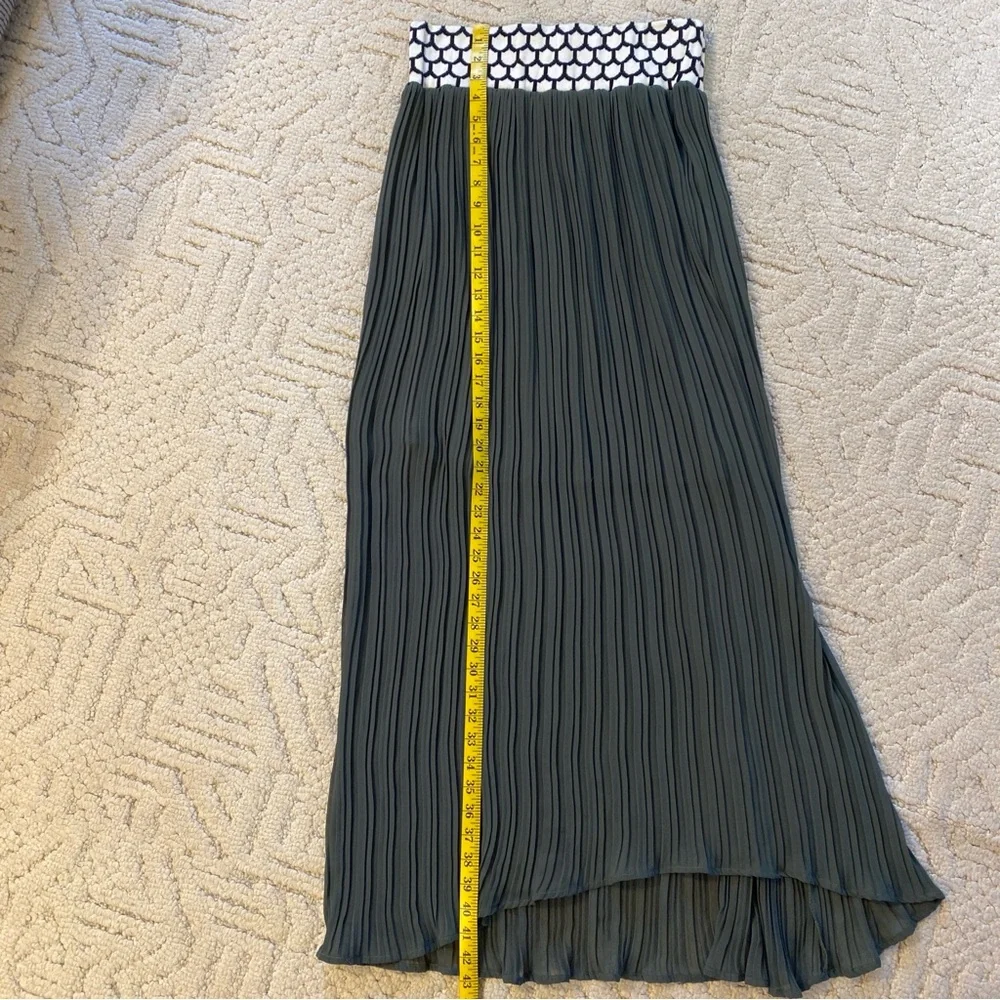 Anthropologie Dear Creatures Olive‎ Green Pleated Maxi Skirt Medium